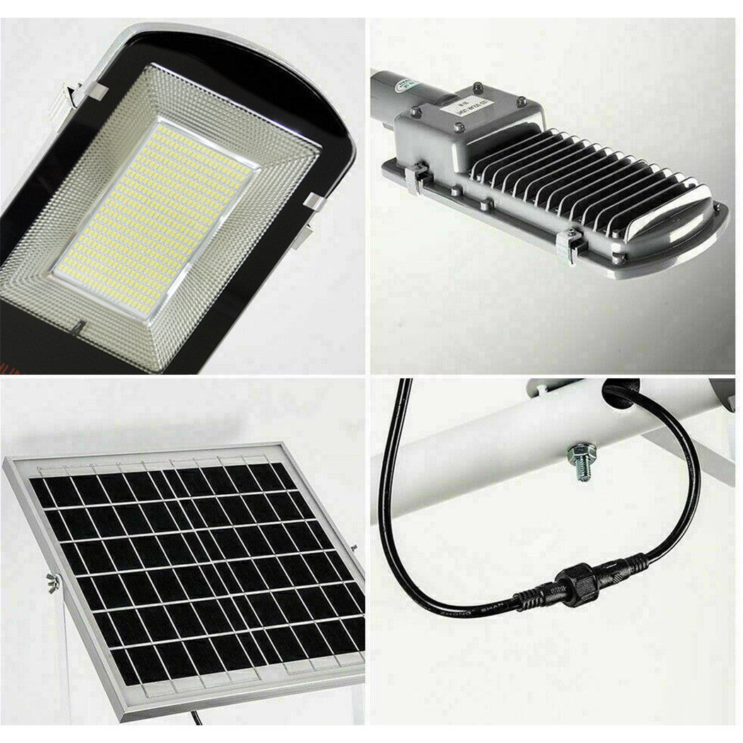 Lampadaire lumineux led route 200W support 062004 panneau solaire crépusculaire