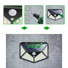 Lampe rechargeable solaire 641006 capteur mouvement 100 LED angle de lumière 270