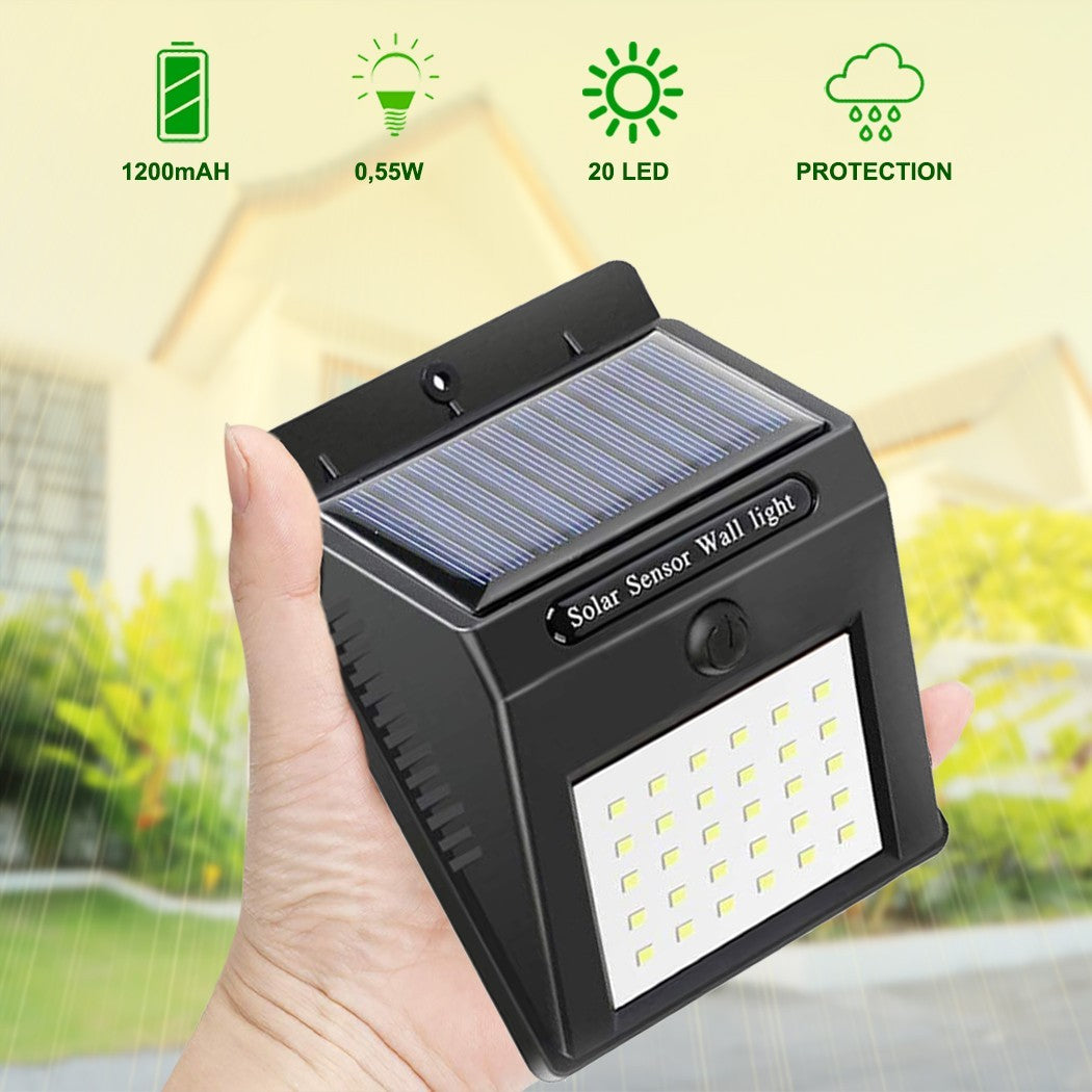 Projecteur mural à charge solaire et capteur de mouvement SMD led 20 LED 1200mah