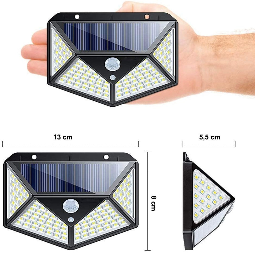 4 pièces Lampe solaire recharge 641006 capteur mouvement 100 angle LED 270