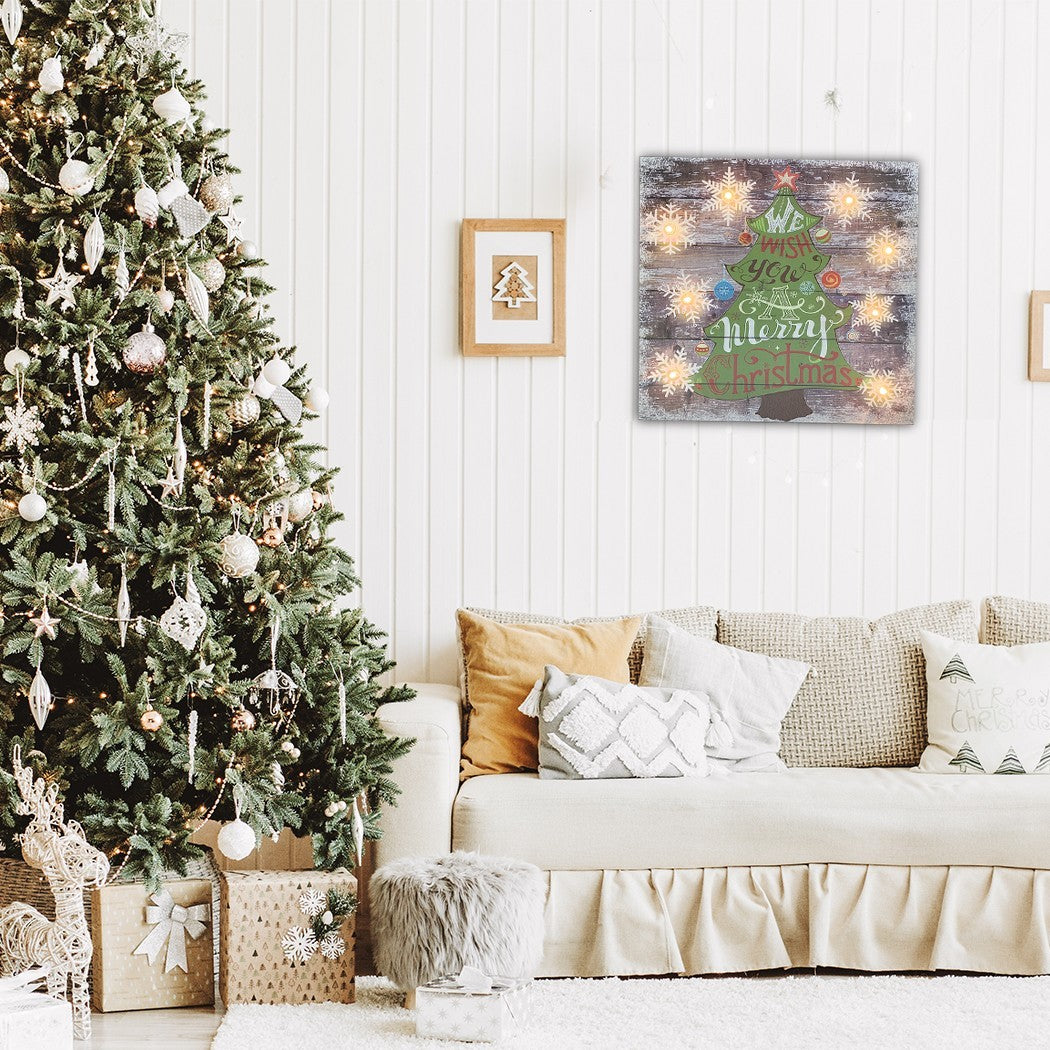 Tableau de Noël ARBRE CLASSIC 782312 avec lumières 35x35x4cm décorations de Noël