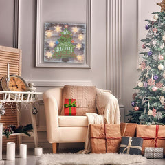 Tableau de Noël ARBRE CLASSIC 782312 avec lumières 35x35x4cm décorations de Noël