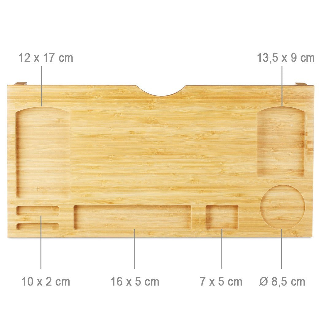 Organisateur de table support d’ordinateur multifonction en bois 60x30xH8 cm