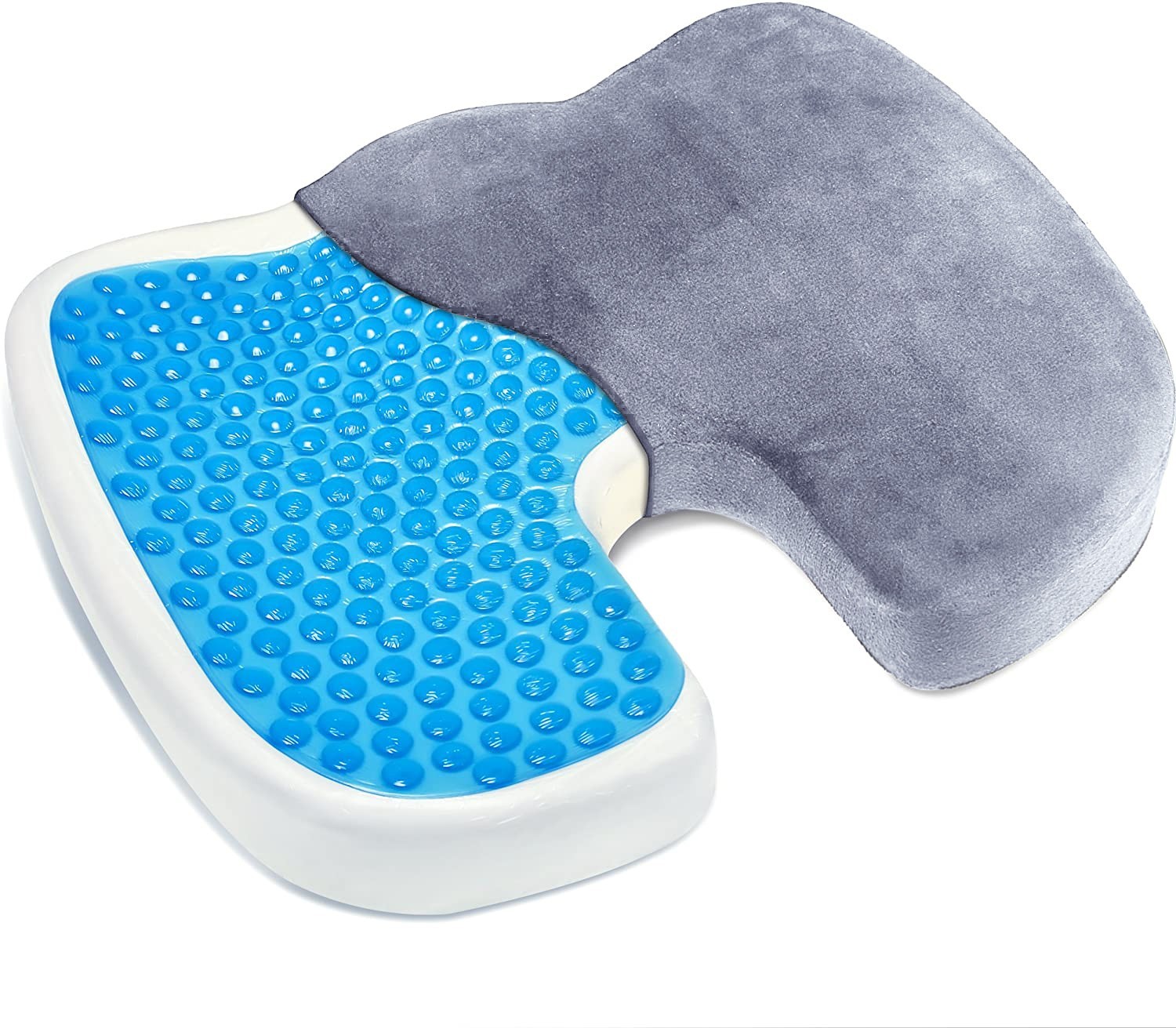Coussin orthopédique en gel, memory foam siège anti-escarre et douleur au coccyx