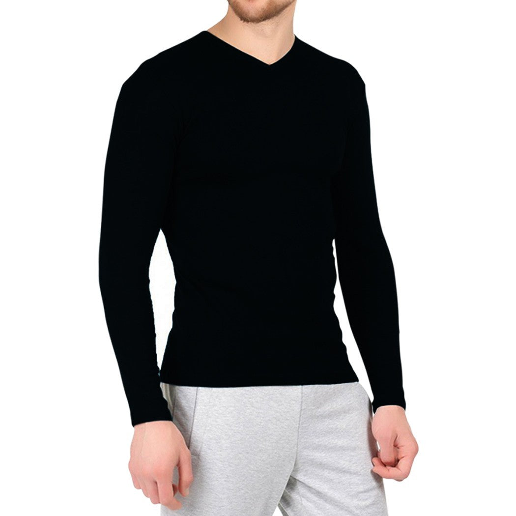 VKA27 Sous-pull modèle CARTER col en V pour homme effet thermique
