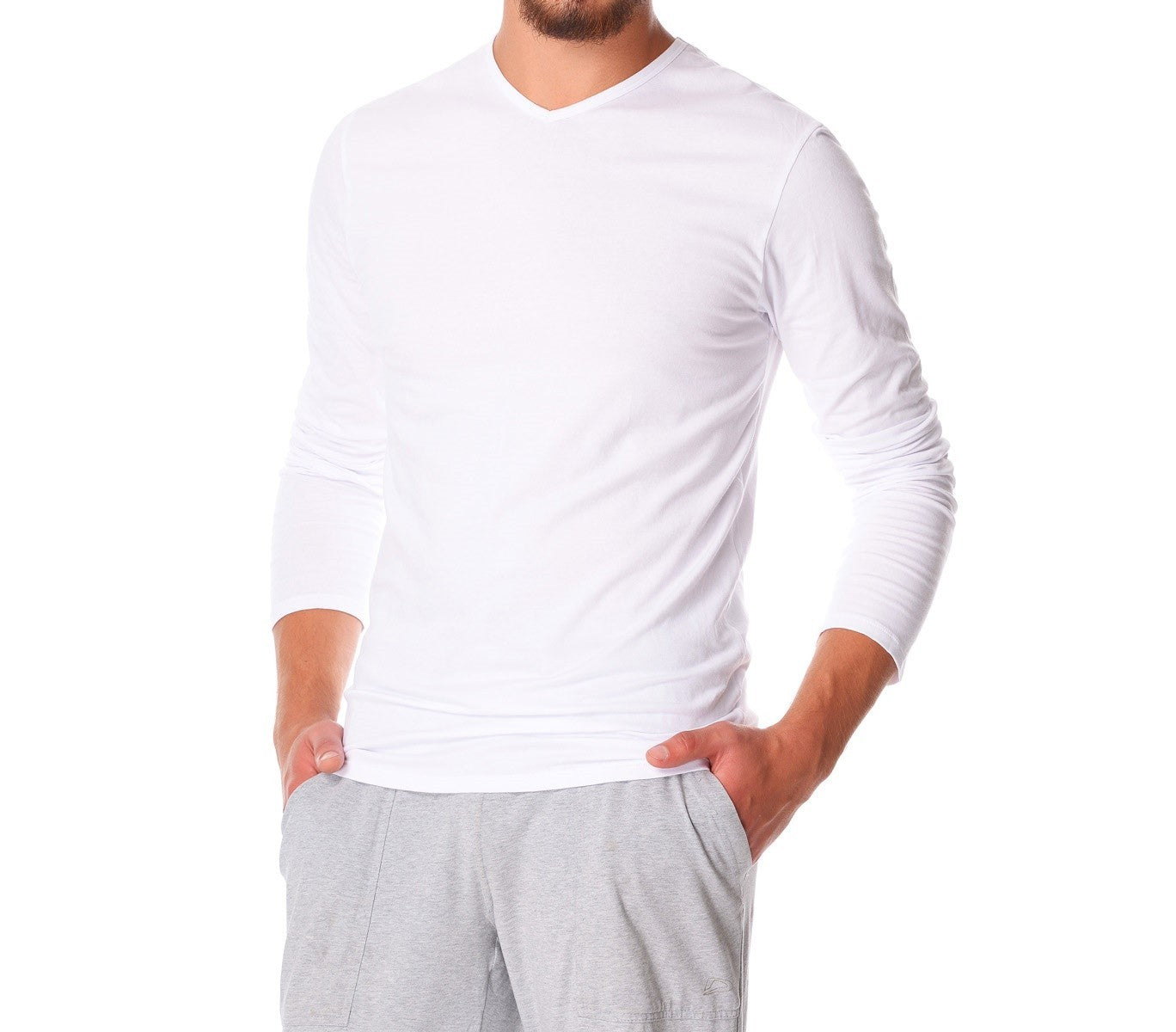 VKA27 Sous-pull modèle CARTER col en V pour homme effet thermique