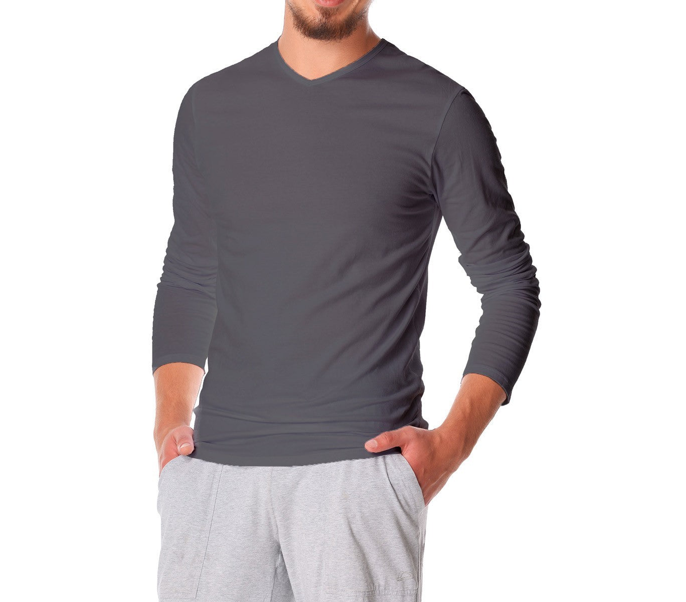 VKA27 Sous-pull modèle CARTER col en V pour homme effet thermique