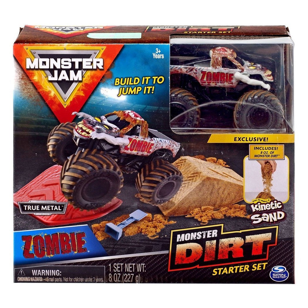 MONSTER JAM DIRT starter set Zombie / Eart Shaker 553688 set avec rampe et sable