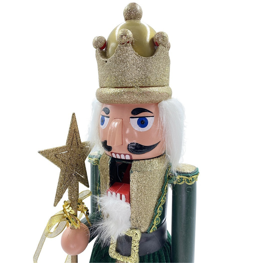 Soldat casse-noix 60H cm 392002 VERT décoration Noël sceptre étoile