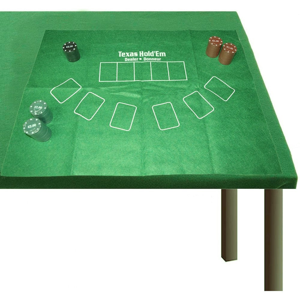 Tapis couvre-table Black Jack 478000 tissu vert pour jeu de Poker 60x90 cm