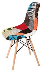 Ensemble de 2 chaises Fantasy tissu Patchwork 48x54x85cm avec des jambes en bois