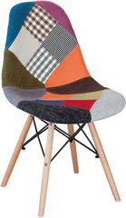Ensemble de 2 chaises Fantasy tissu Patchwork 48x54x85cm avec des jambes en bois