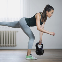 Kettlebell Fitness De 12kg En Pvc Avec Sable Et Poignée Anti-frottement