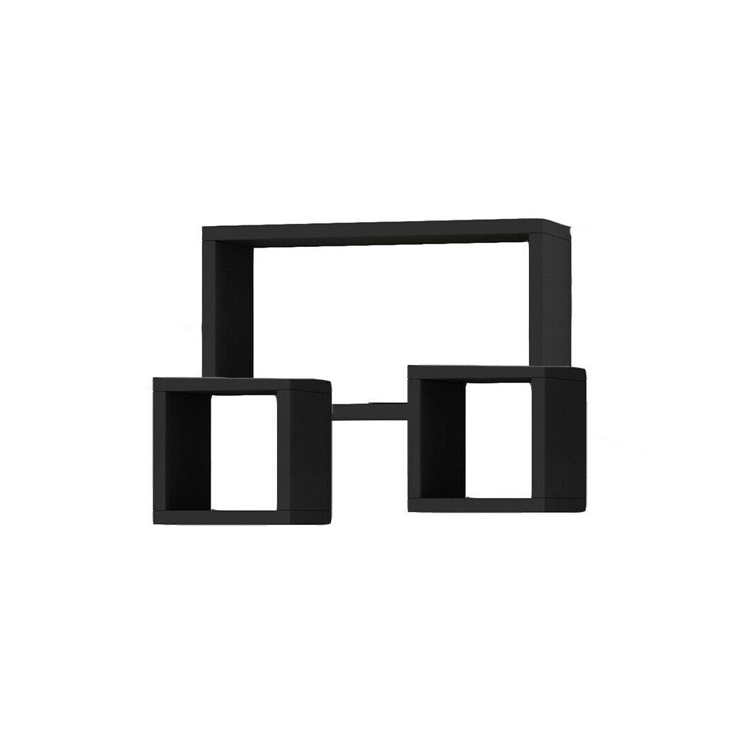 Set de 3 étagères cube et rectangle en bois NOIR 547144 accessoires de montage
