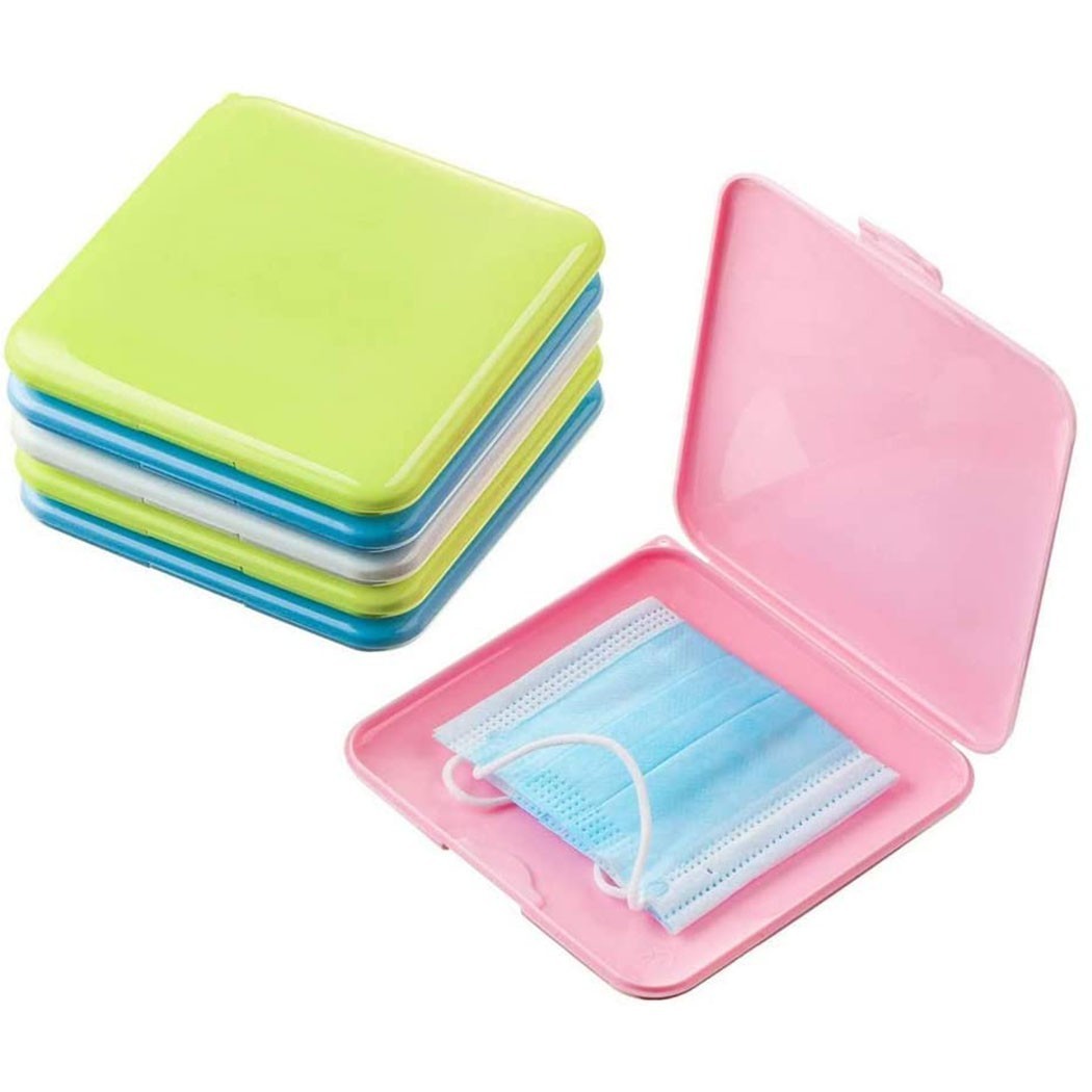 Porte-masques étui en plastique antibactérien couvercle de poche réutilisable
