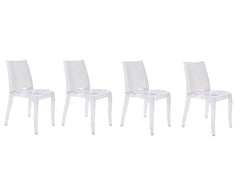 Set 4 pièces Chaise CRYSTAL LIGHT Design Transparent, Polycarbonate 42x38xH83 cm