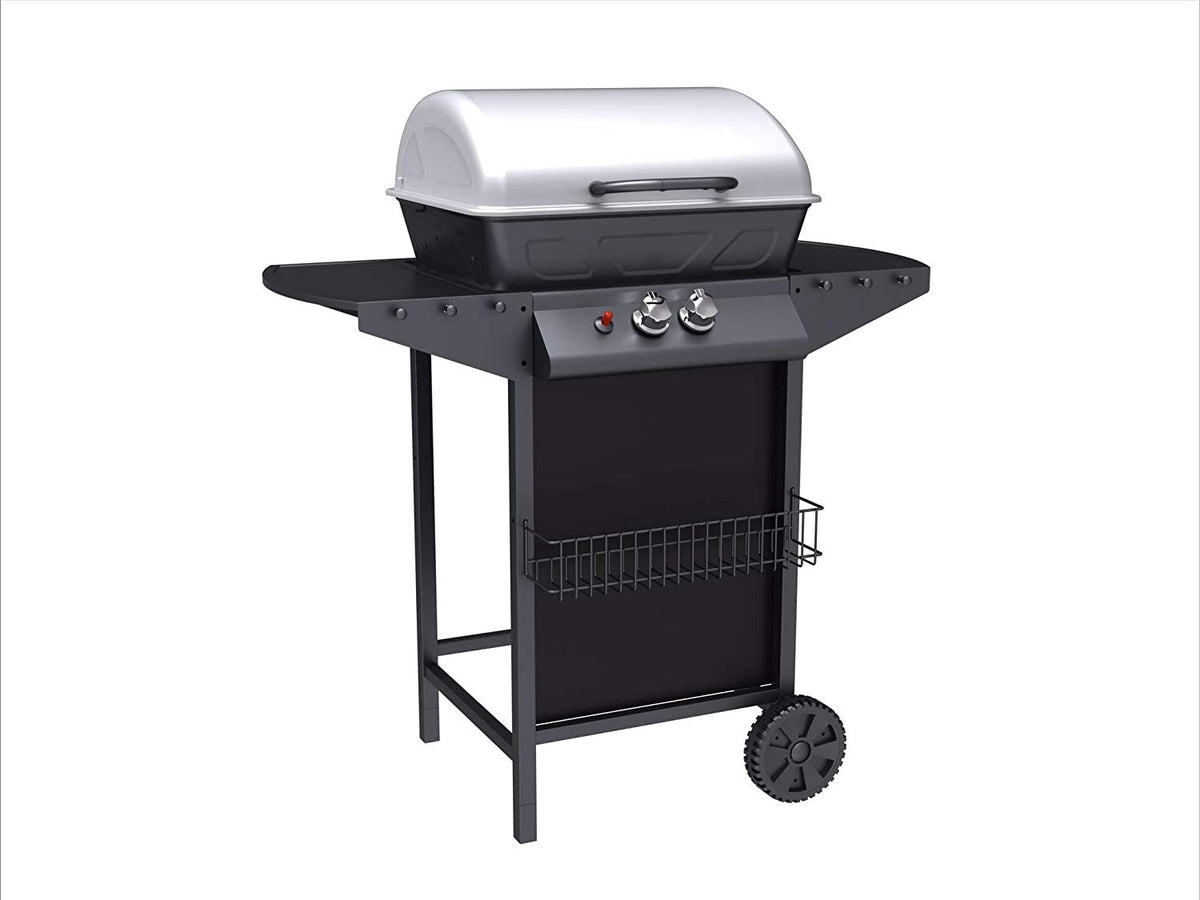 Barbecue à gaz Myidea BBQ2W Noir en acier inoxydable avec 2 brûleurs 2,9 kw