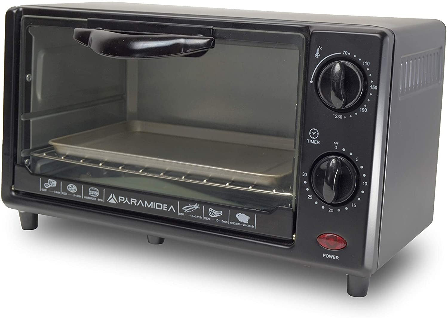 Four électrique Myidea FO1222N 12 litres 900 Watt avec grille, plaque de cuisson