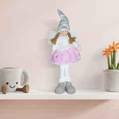Fée décorative, tissu couleur blanche et rose art. 234046 haute 30 cm de Pâques