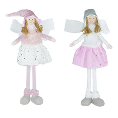 Fée décorative tissu de couleur blanche et rose art. 234045 haute 50cm de Pâques