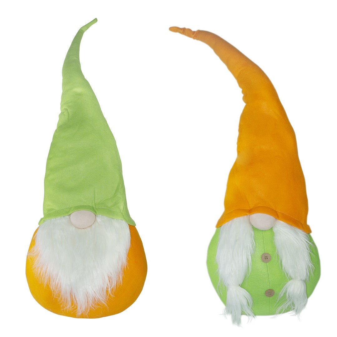 Gnome Avec Chapeau 234042 vert et orange 95 Cm en tissu avec barbe de Pâques