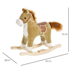 cheval à bascule avec des sons et mouvement 720401 BRUN en peluche douce