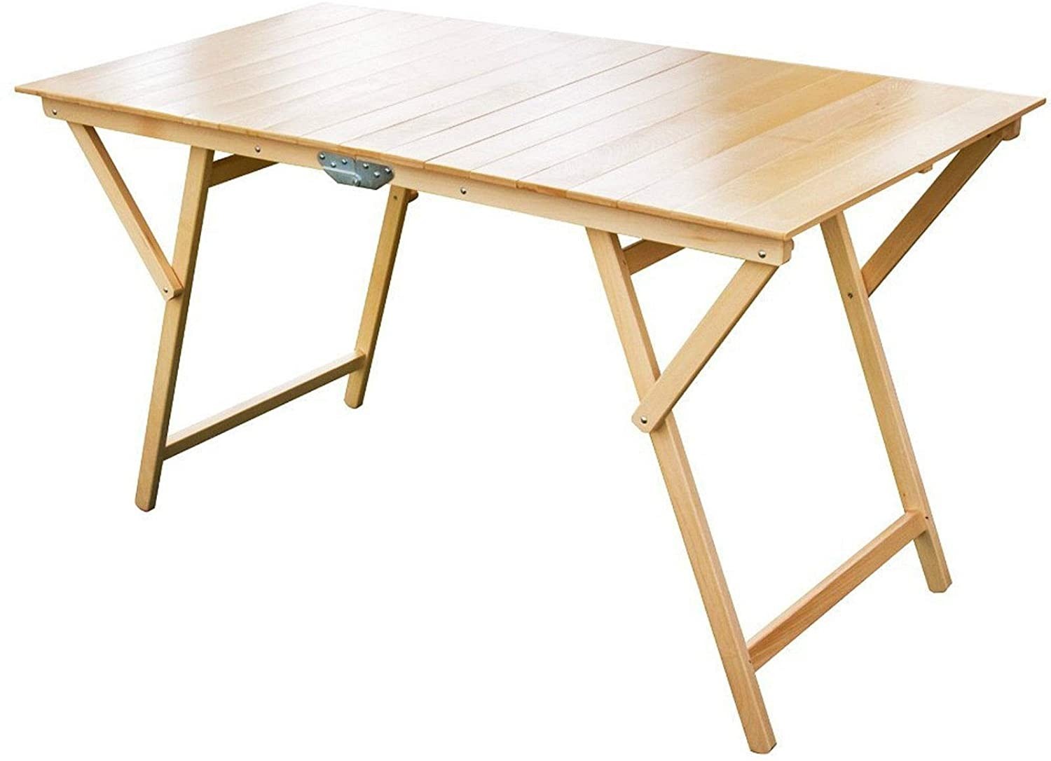 Table pliante 132 x 70 cm en bois naturel pliable table de jardin
