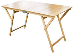 Table pliante 132 x 70 cm en bois naturel pliable table de jardin