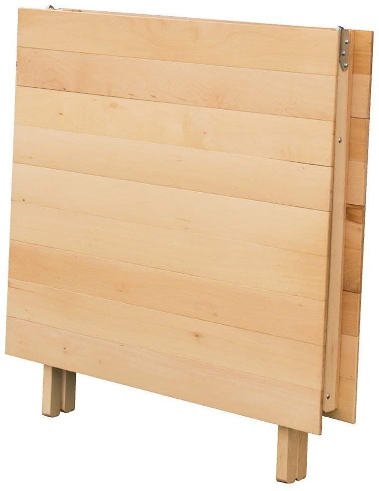 Table pliante 132 x 70 cm en bois naturel pliable table de jardin