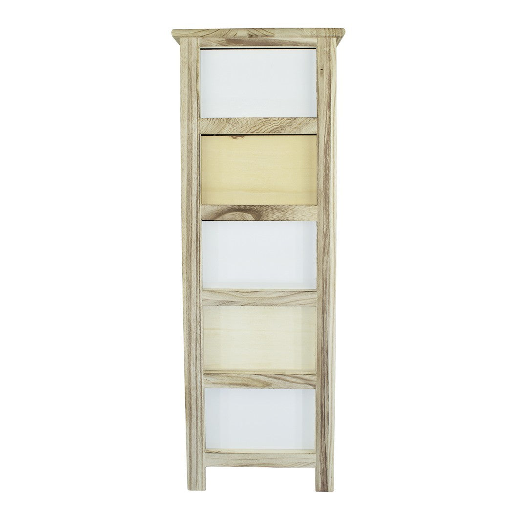 Armoire en bois avec motif géométrique 5 tiroirs 40x29xH90cm Art. 398003