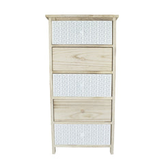 Armoire en bois avec motif géométrique 5 tiroirs 40x29xH90cm Art. 398003