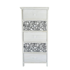 Armoire en bois blanc en forme de coeur poignée 398007 5 tiroirs 40x29xH90 cm
