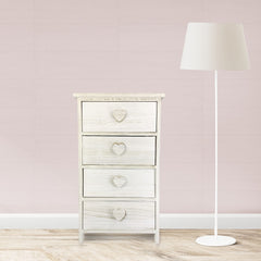 Armoire en bois avec pommeau en forme de coeur 4 tiroirs 40x29xH73 cm Art.398009