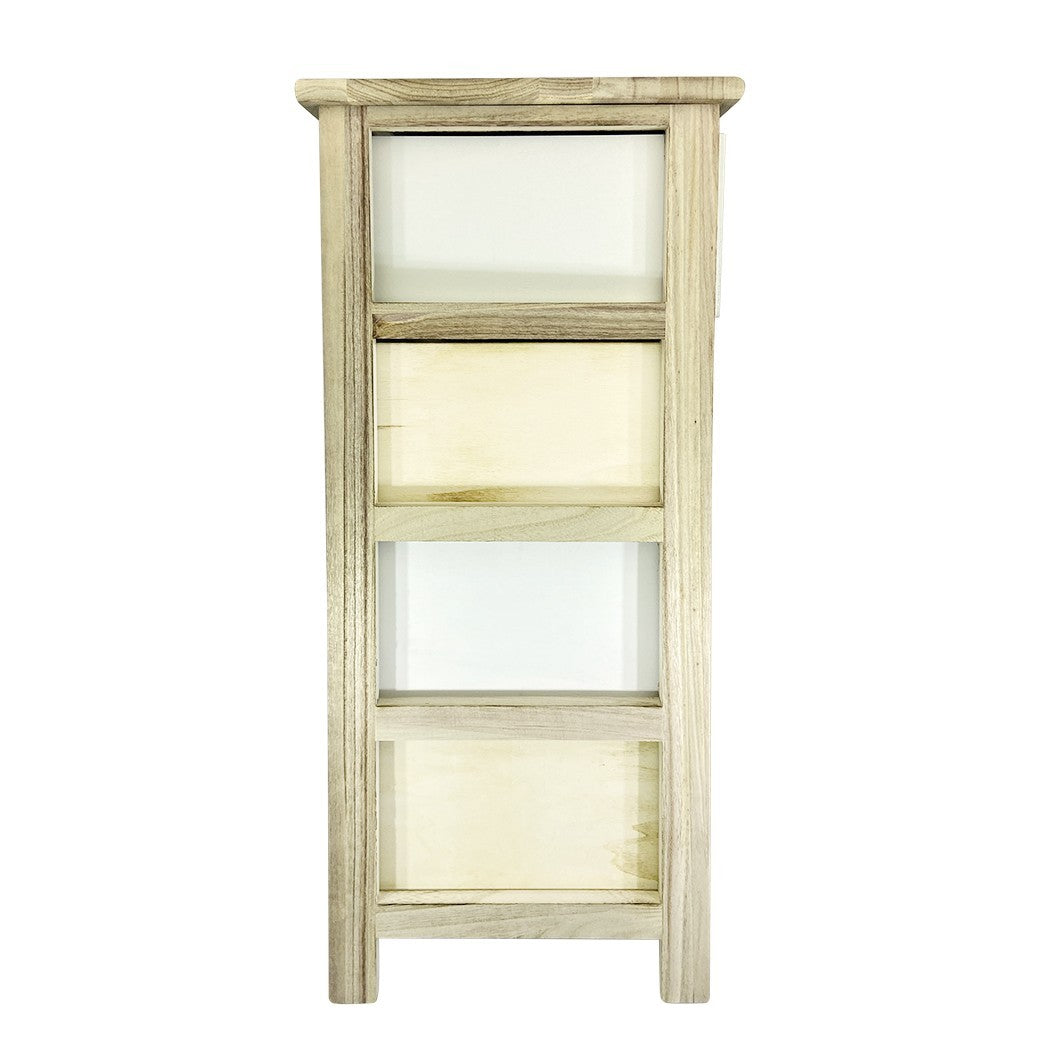 Meuble en bois avec fantaisie géométrique 398002 avec 4 tiroirs 40x29xH73 cm