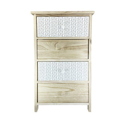 Meuble en bois avec fantaisie géométrique 398002 avec 4 tiroirs 40x29xH73 cm
