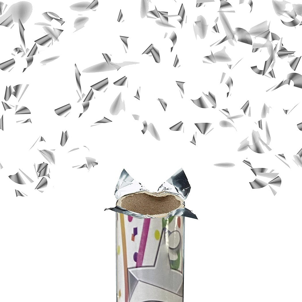 Canon à confettis blancs taille L 60 cm NY132 pour fêtes événements