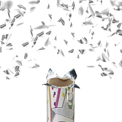 Canon à confettis blancs taille XXL 100 cm NY134 pour fêtes événements