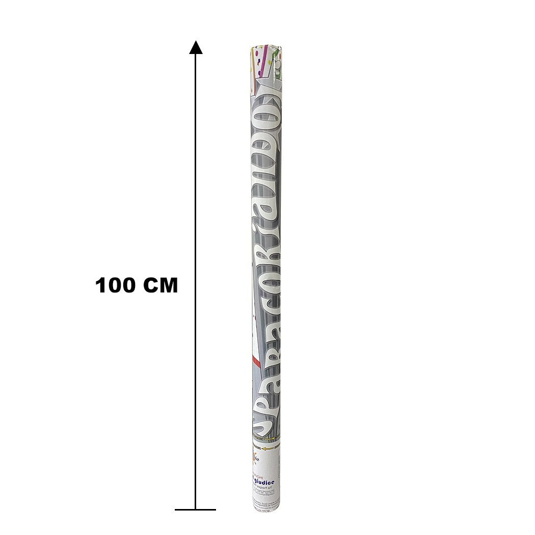 Canon à confettis blancs taille XXL 100 cm NY134 pour fêtes événements