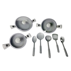 DGBAVARIA set tegami 17pz 20-24-28 cm 255030 GRIS poignées amovibles et louches