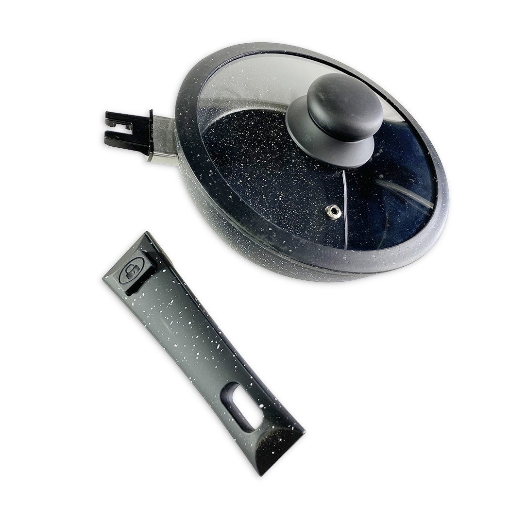 DGBAVARIA set poêles 14pz 20-24-28 cm 255027 NOIR poignées amovibles et louches
