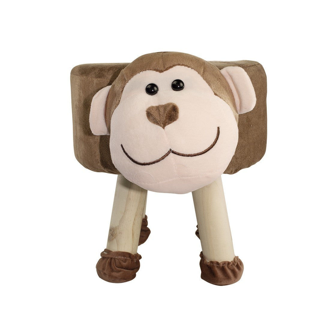 Pouf en tissu souple 372025 en forme de singe en bois et tissu 40x27xH30 cm