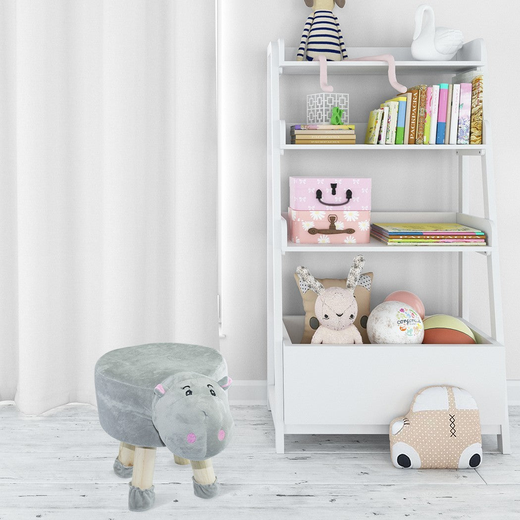Pouf en tissu souple 372026 forme Hippopotame en bois et tissu 40x27xH40 cm