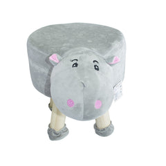 Pouf en tissu souple 372026 forme Hippopotame en bois et tissu 40x27xH40 cm