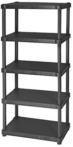 Étagère modulaire en plastique HELIOS avec 5 étagères 40x80xH188 cm résine Noir
