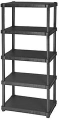 Étagère modulaire en plastique HELIOS avec 5 étagères 40x80xH188 cm résine Noir