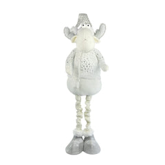 Renne BLANC de Noël 383031 hauteur réglable de 54 cm à 105 cm en polyester