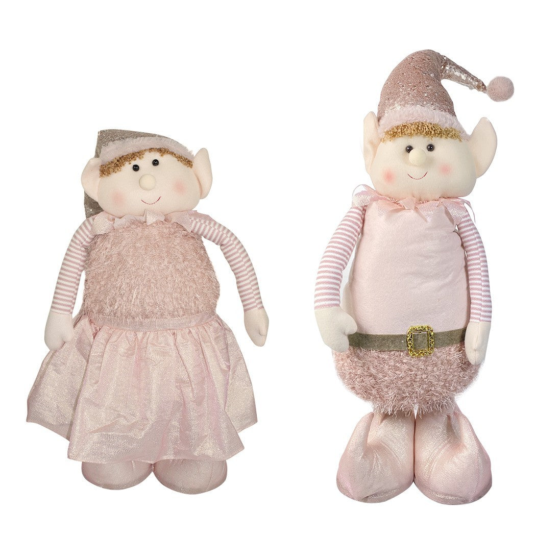 Elfe rose de Noël 383028 hauteur réglable 54 cm jusqu’à 105 cm en polyester