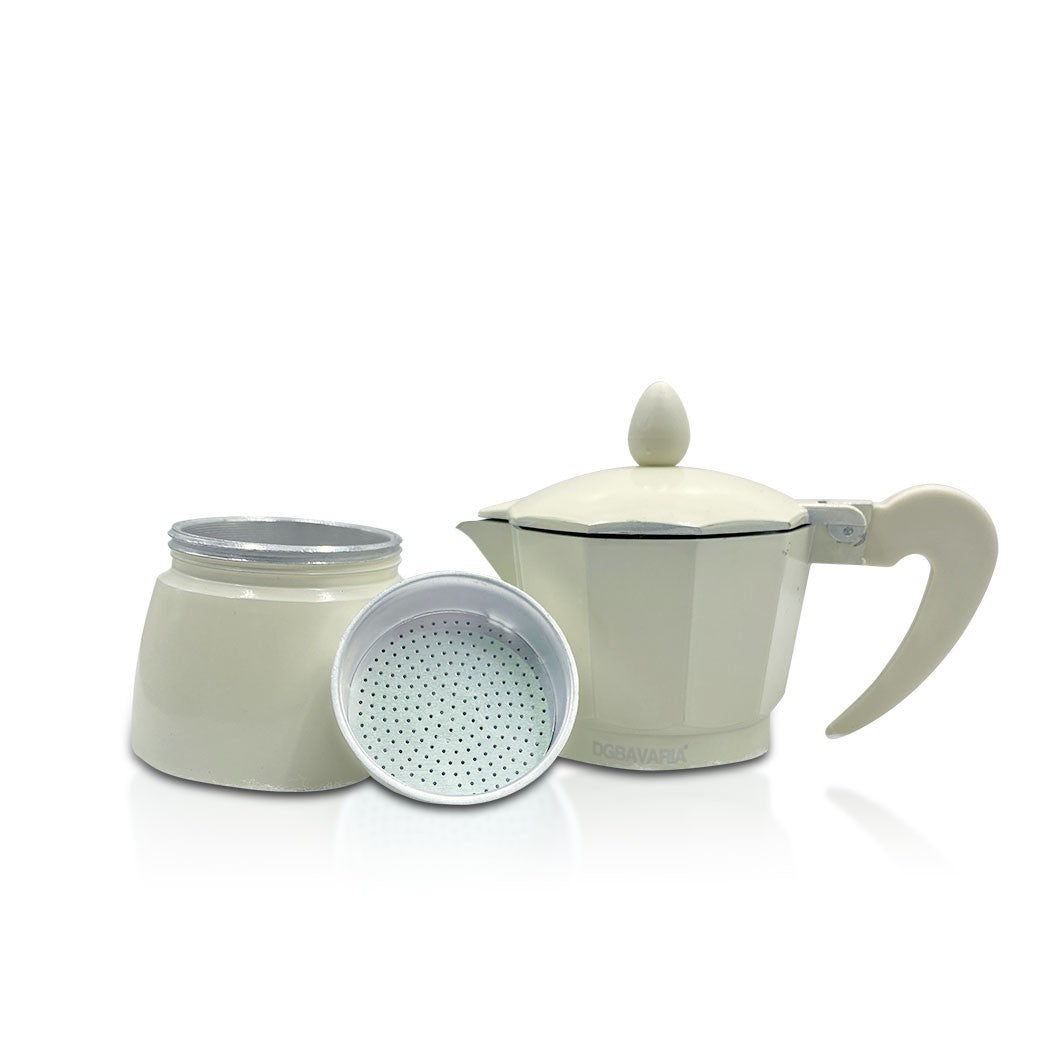 Set 3 cafetières BEIGE en aluminium art. 333025 anse soft touch 1-3-6 tasses