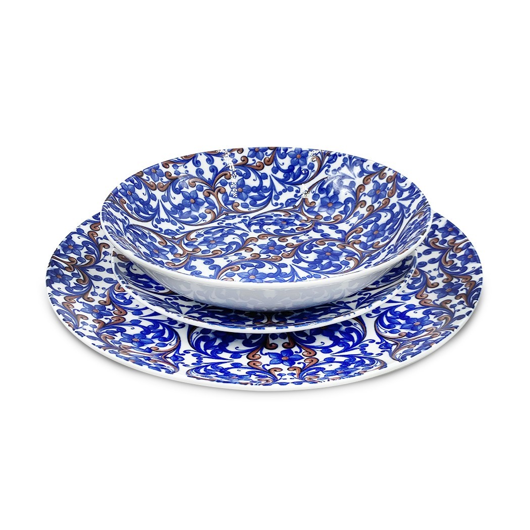 Service table 18 pcs FELICIA 408008 Porcelaine Assiettes Creuses Plates Dessert