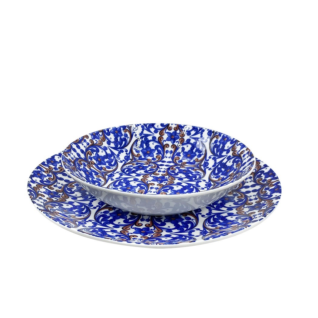 Service table 18 pcs FELICIA 408008 Porcelaine Assiettes Creuses Plates Dessert